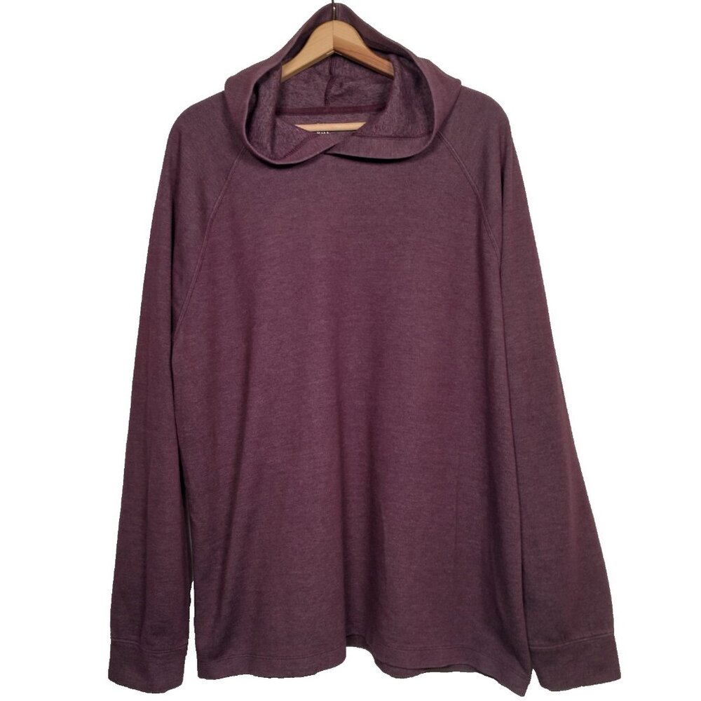 GAP Shirt Women XXL Hooded Raglan Long Sleeve Plum Purple Athleisure Activewear